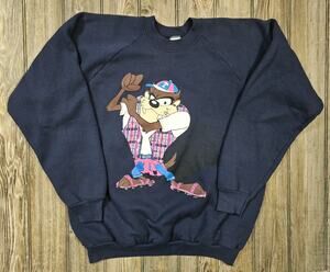 Vintage 90s Taz Crewneck Sweatshirt Womens XL Looney Tunes Warner Bros USA